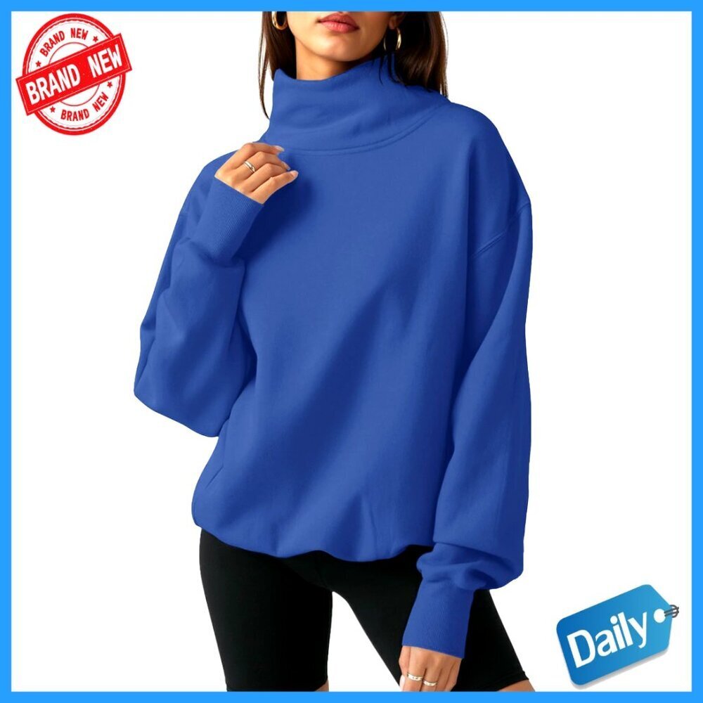 Oversized Turtleneck Sweatshirt Long Sleeve Pullover Casual Top
